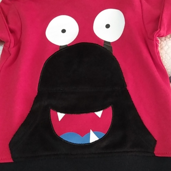 Kids Hollywood Pull Over‎ Hoodie Red And Black - Picture 7 of 11